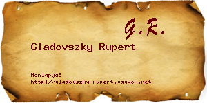 Gladovszky Rupert névjegykártya